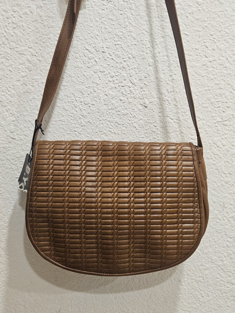 NWT 70/80s Rare Dead Stock Vintage B. Young Brown Woven Leather Crossbody Bag
